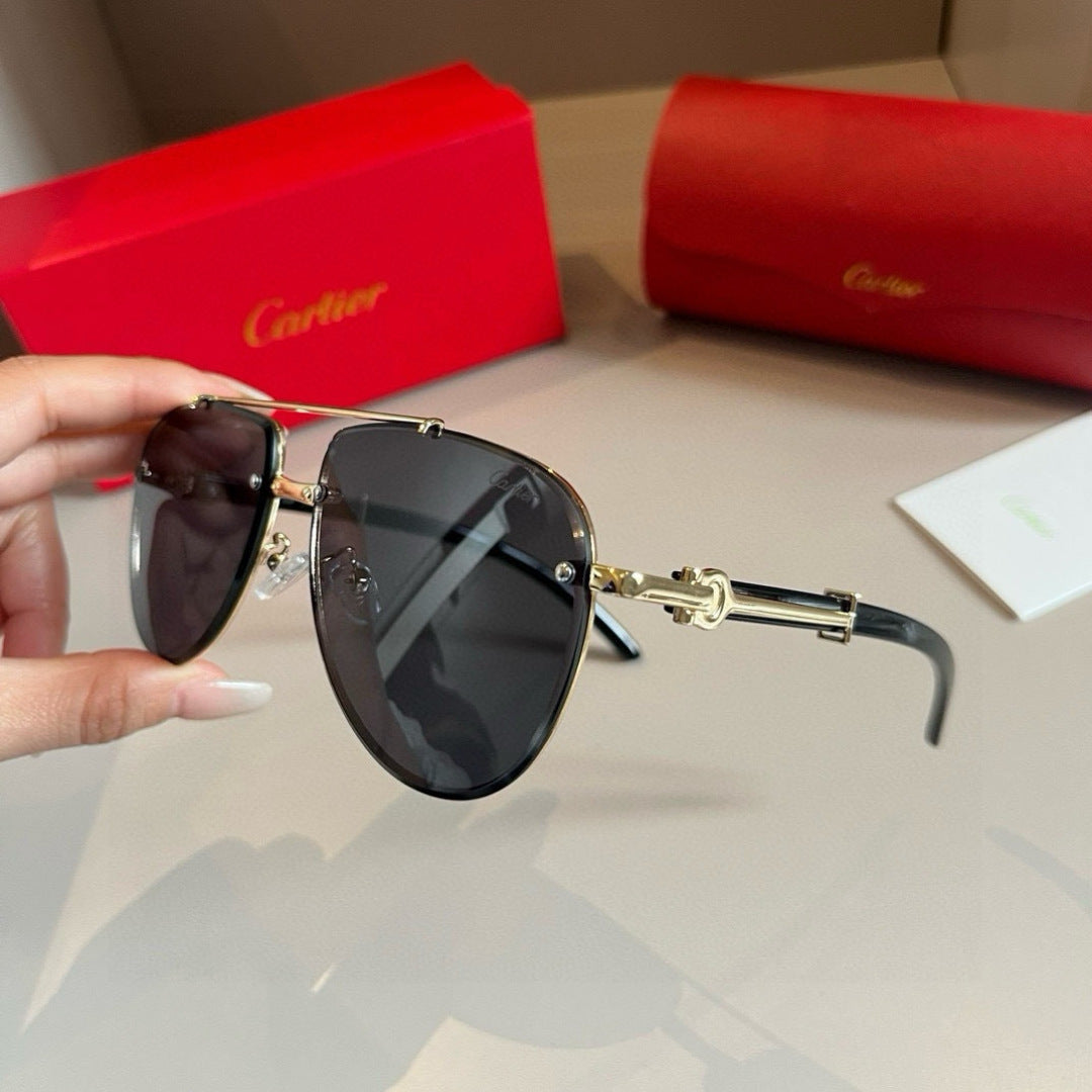 Cartier Aviator Gold Lens Sunglasses for Men - 372261 - detail image 4