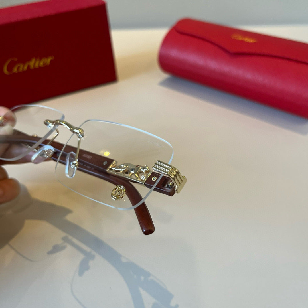 Cartier Lightweight Metal Rimless Silver Lens Sunglasses for Men & Wo - 372263 - detail image 9