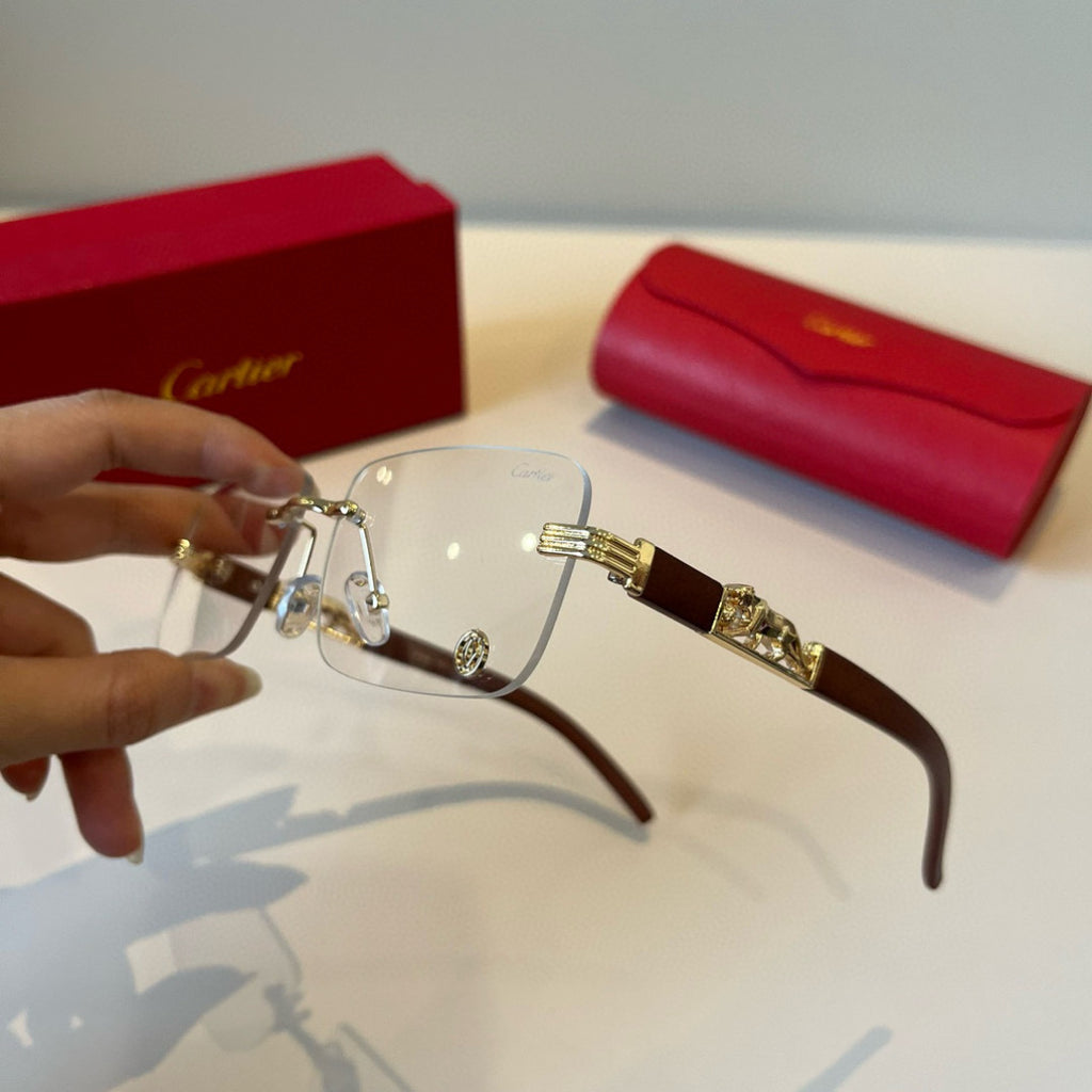 Cartier Lightweight Metal Rimless Silver Lens Sunglasses for Men & Wo - 372263 - detail image 4