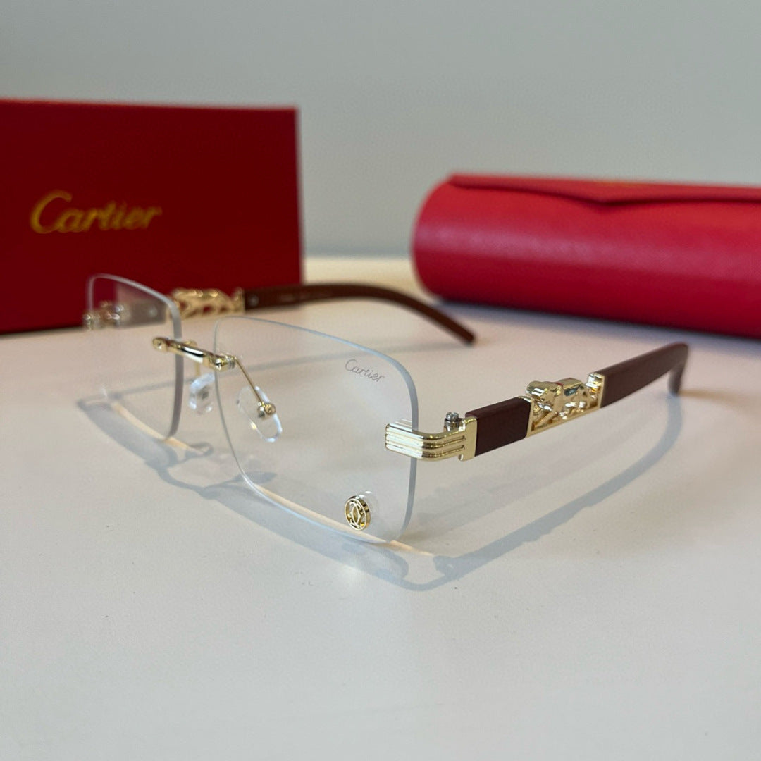 Cartier Lightweight Metal Rimless Silver Lens Sunglasses for Men & Wo - 372263 - detail image 3