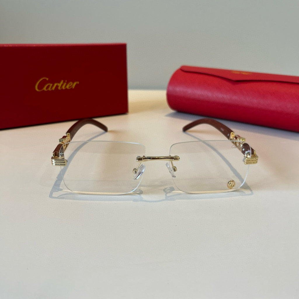 Cartier Lightweight Metal Rimless Silver Lens Sunglasses for Men & Wo - 372263 - detail image 2