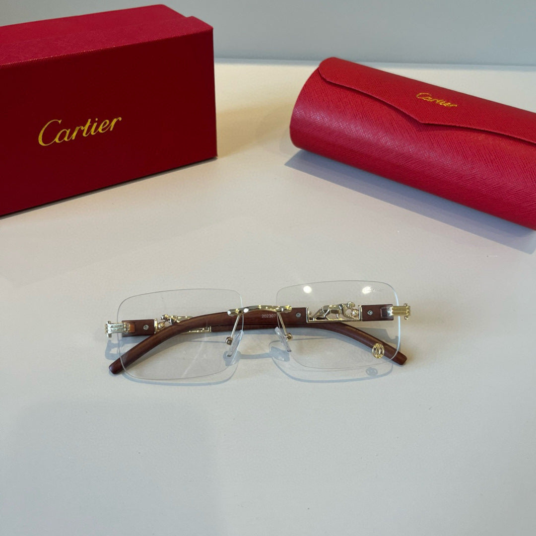 Cartier Lightweight Metal Rimless Silver Lens Sunglasses for Men & Wo - 372263 - detail image 10