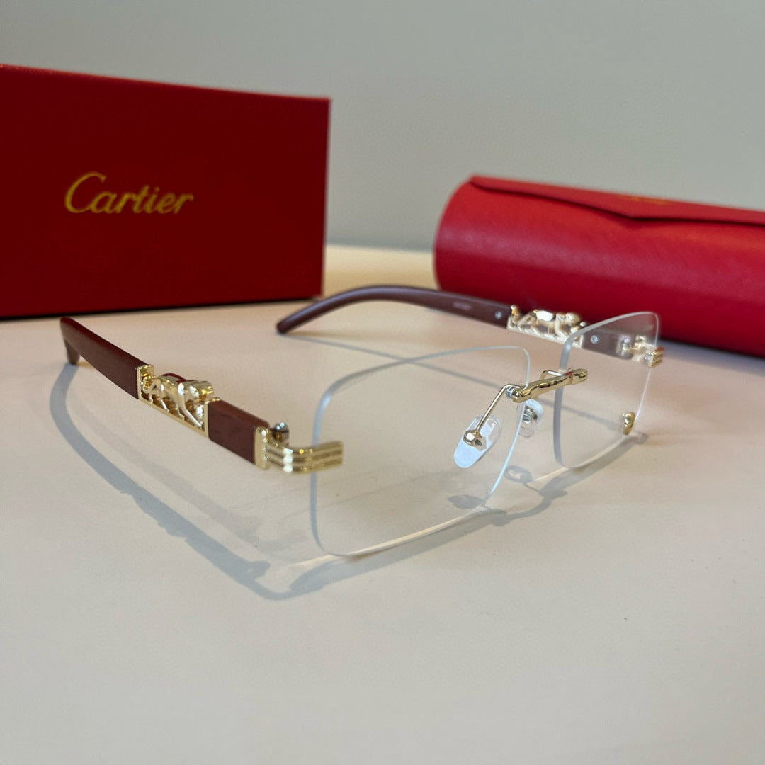 Cartier Lightweight Metal Rimless Silver Lens Sunglasses for Men & Wo - 372263