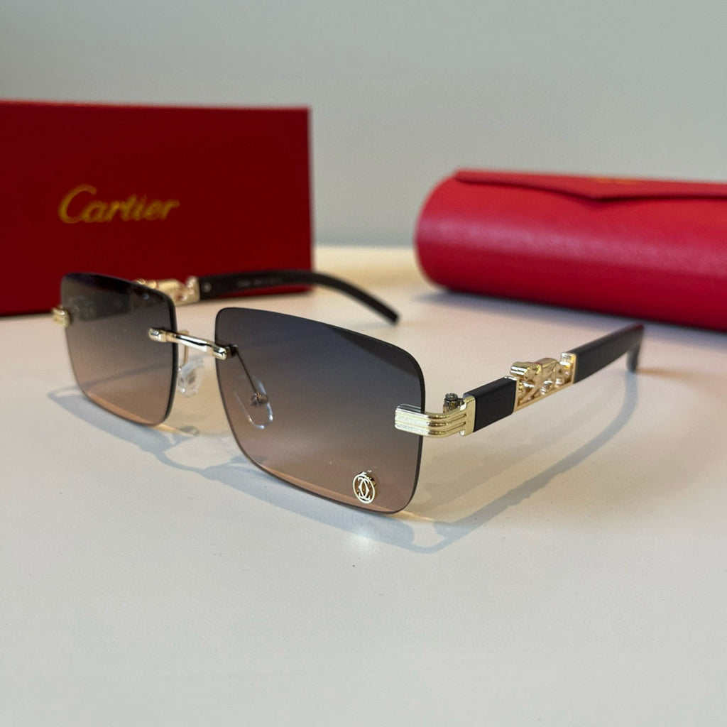Cartier Lightweight Metal Rimless Silver Lens Sunglasses for Men & Wo - 372264 - detail image 3