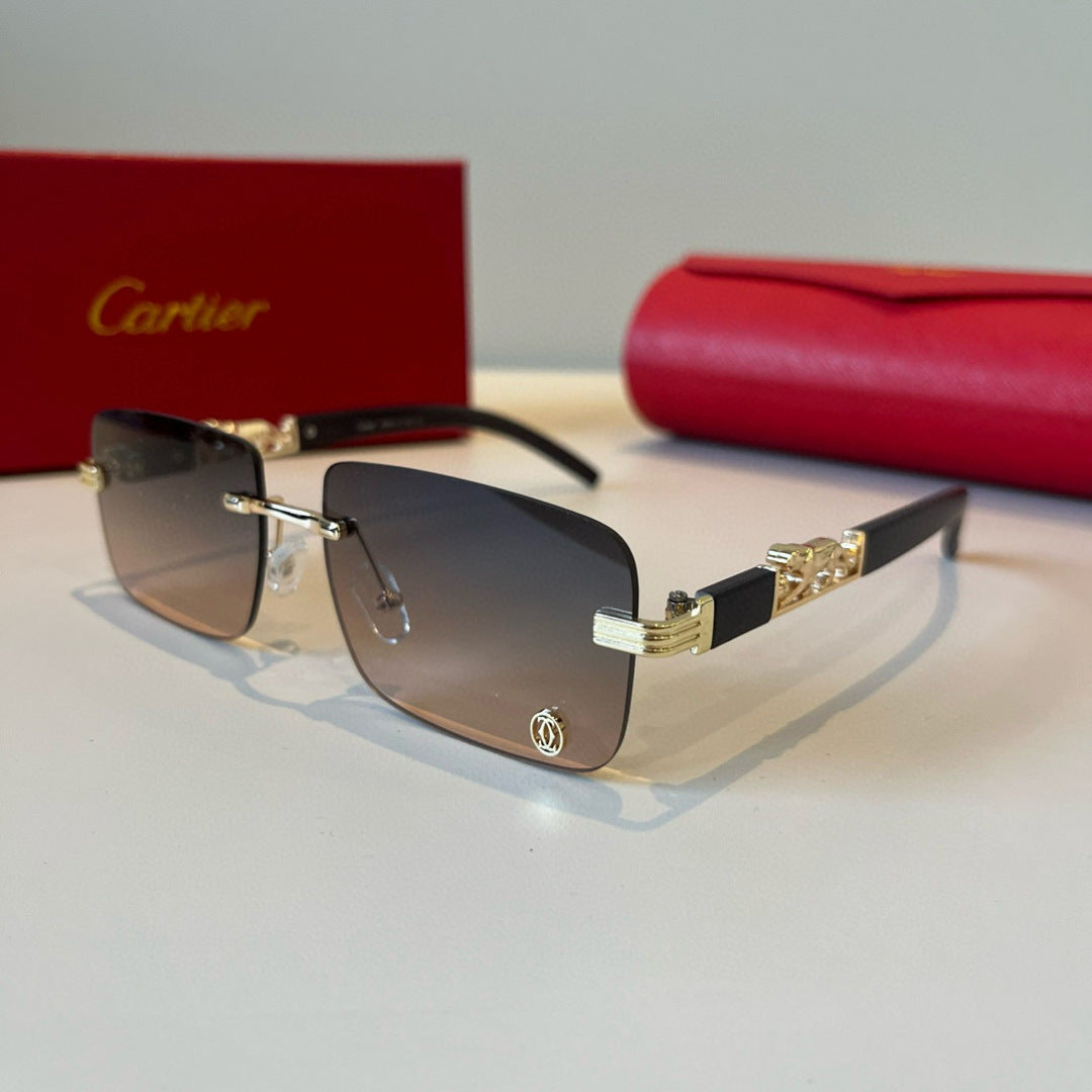 Cartier Lightweight Metal Rimless Silver Lens Sunglasses for Men & Wo - 372264 - detail image 3