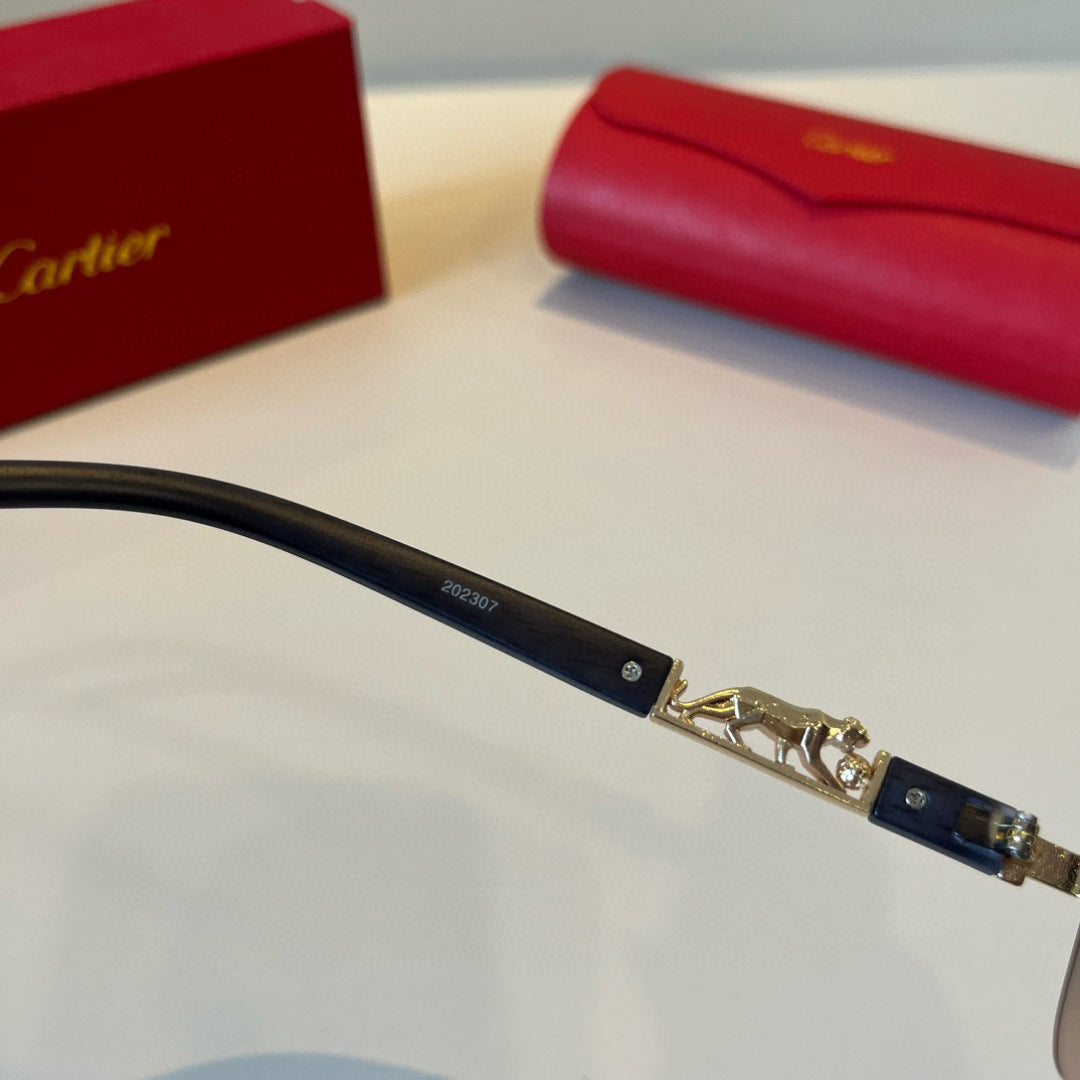 Cartier Lightweight Metal Rimless Silver Lens Sunglasses for Men & Wo - 372264 - detail image 10