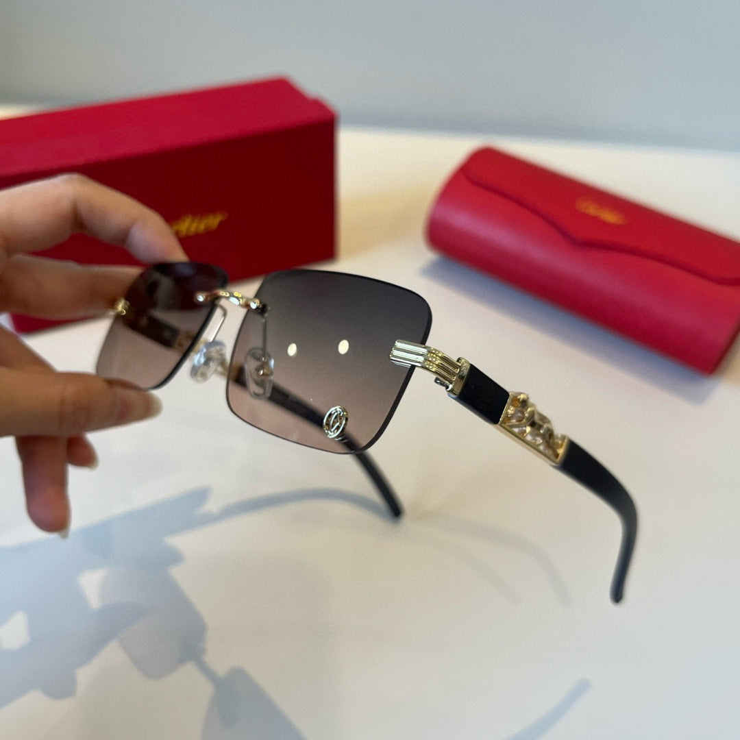 Cartier Lightweight Metal Rimless Silver Lens Sunglasses for Men & Wo - 372264 - detail image 4