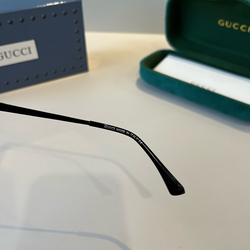 Gucci Metal Aviator Black Lens Sunglasses for Men & Women - 371513 - detail image 5