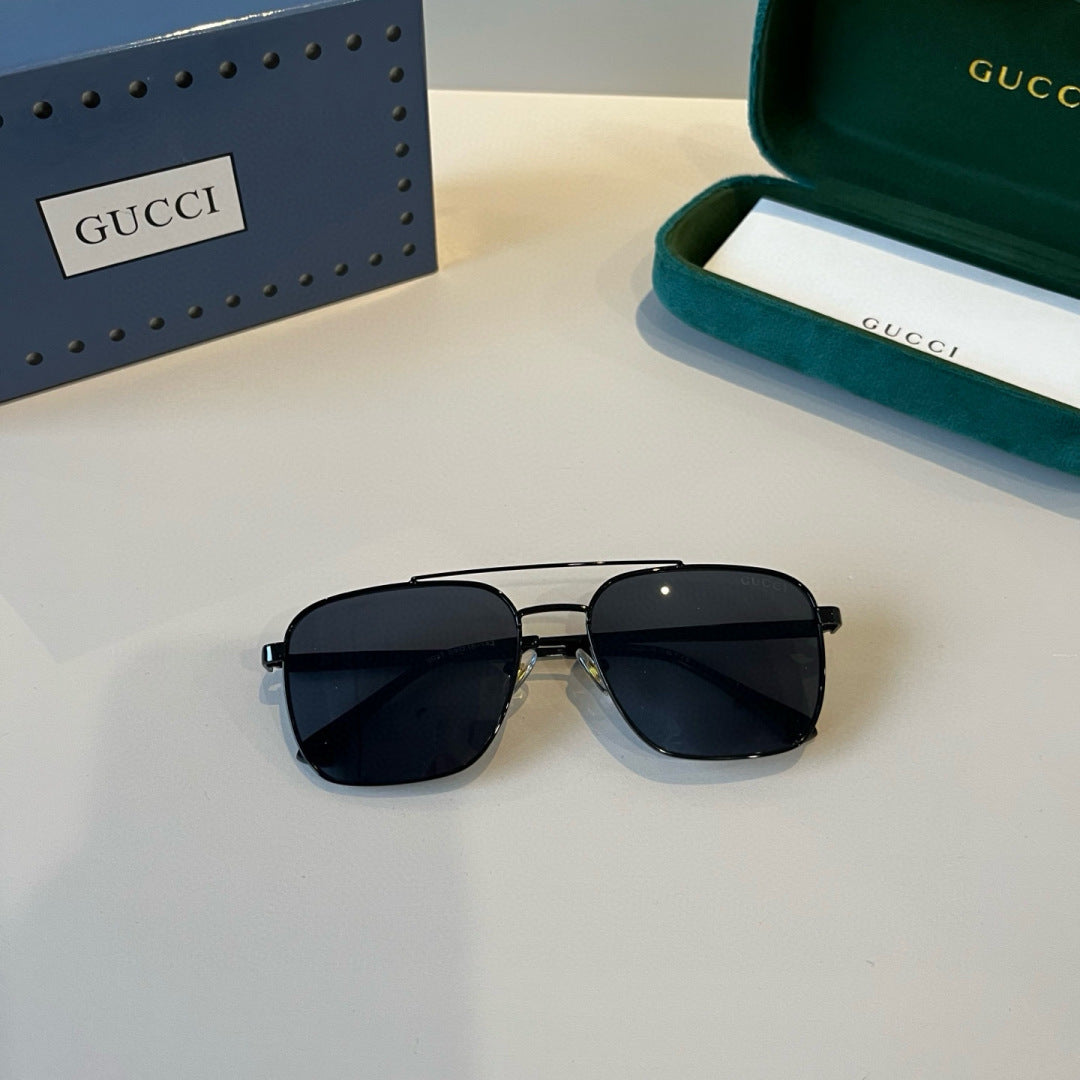 Gucci Metal Aviator Black Lens Sunglasses for Men & Women - 448852 - detail image 9