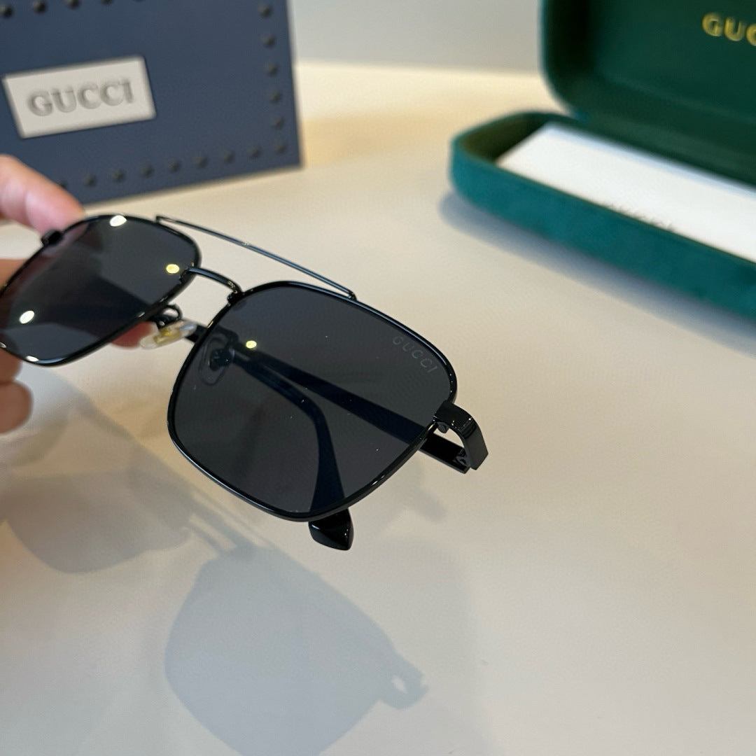 Gucci Metal Aviator Black Lens Sunglasses for Men & Women - 448852 - detail image 8
