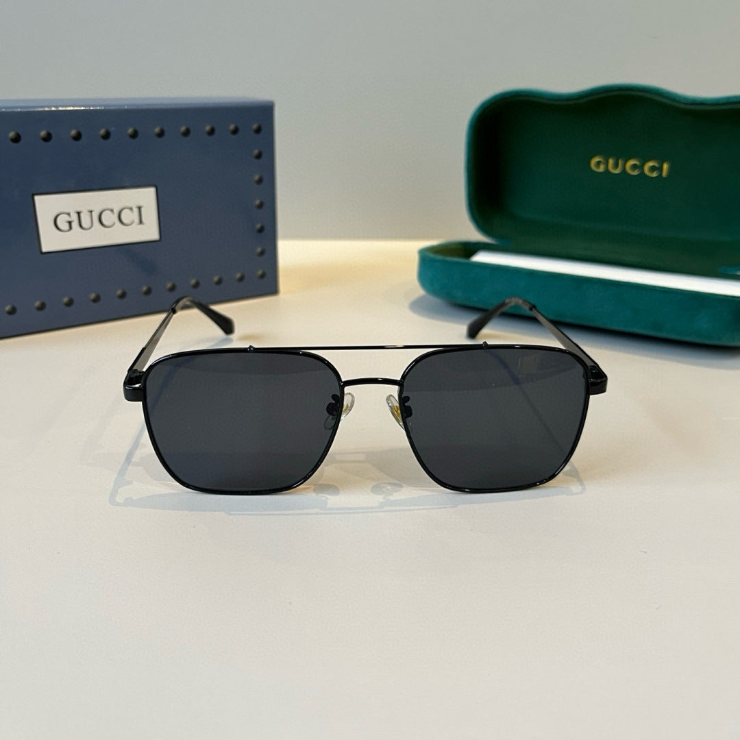 Gucci Metal Aviator Black Lens Sunglasses for Men & Women - 448852 - detail image 2