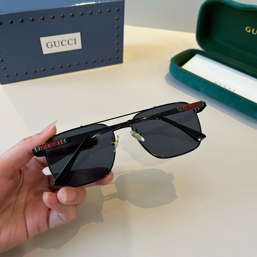 Gucci Metal Aviator Black Lens Sunglasses for Men & Women - 371513 - detail image 7