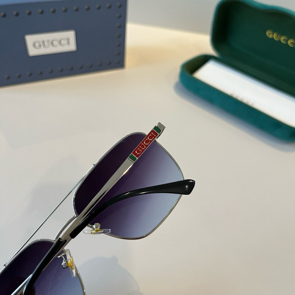Gucci Metal Aviator Silver Lens Sunglasses for Men & Women - 371514 - detail image 7