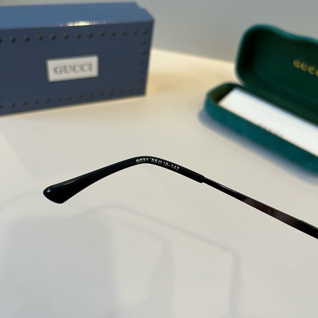 Gucci Metal Aviator Black Lens Sunglasses for Men & Women - 371515 - detail image 6