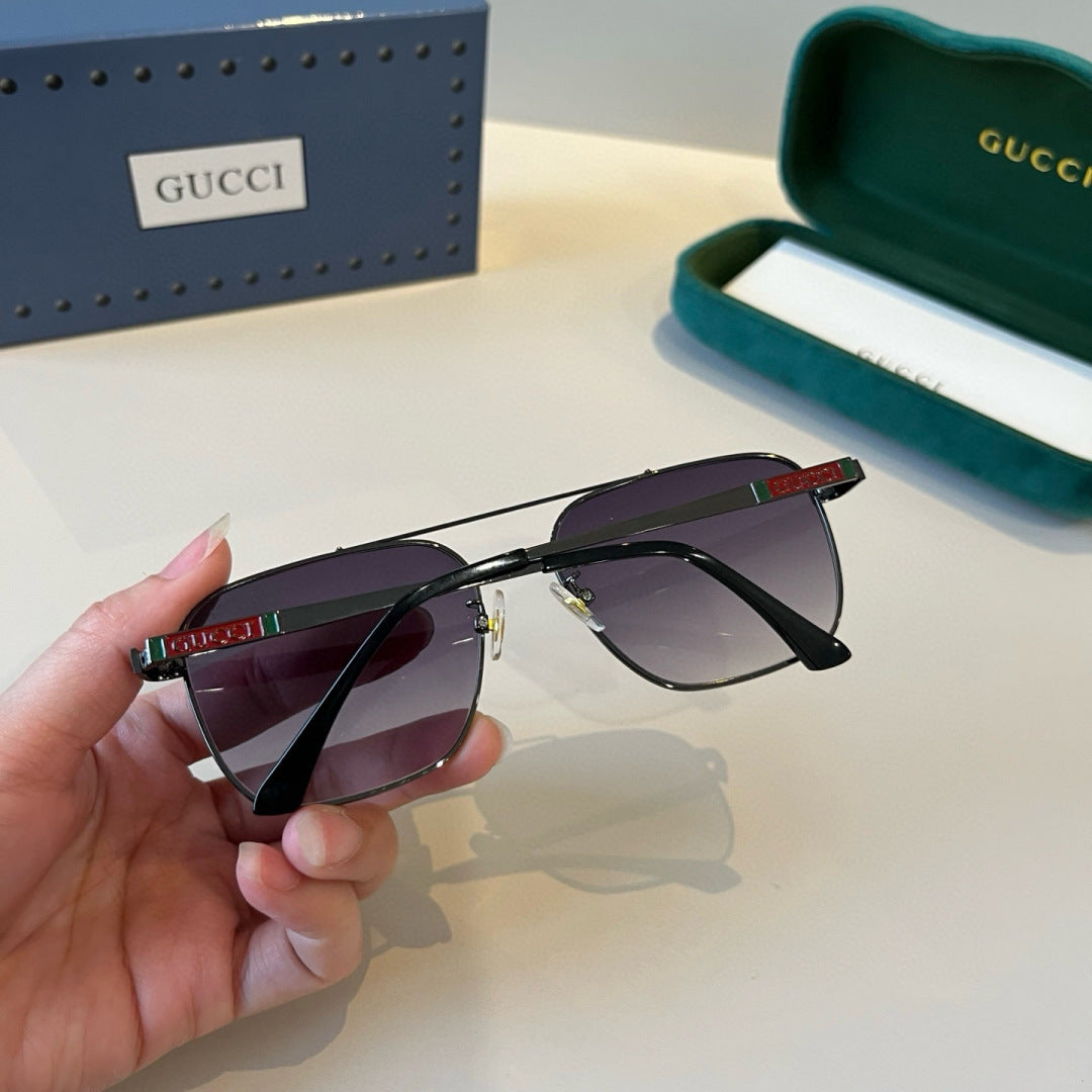 Gucci Metal Aviator Black Lens Sunglasses for Men & Women - 371515 - detail image 7