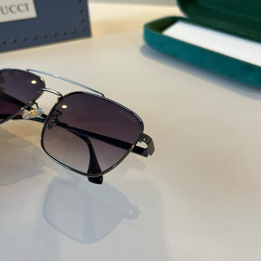 Gucci Metal Aviator Black Lens Sunglasses for Men & Women - 371515 - detail image 9