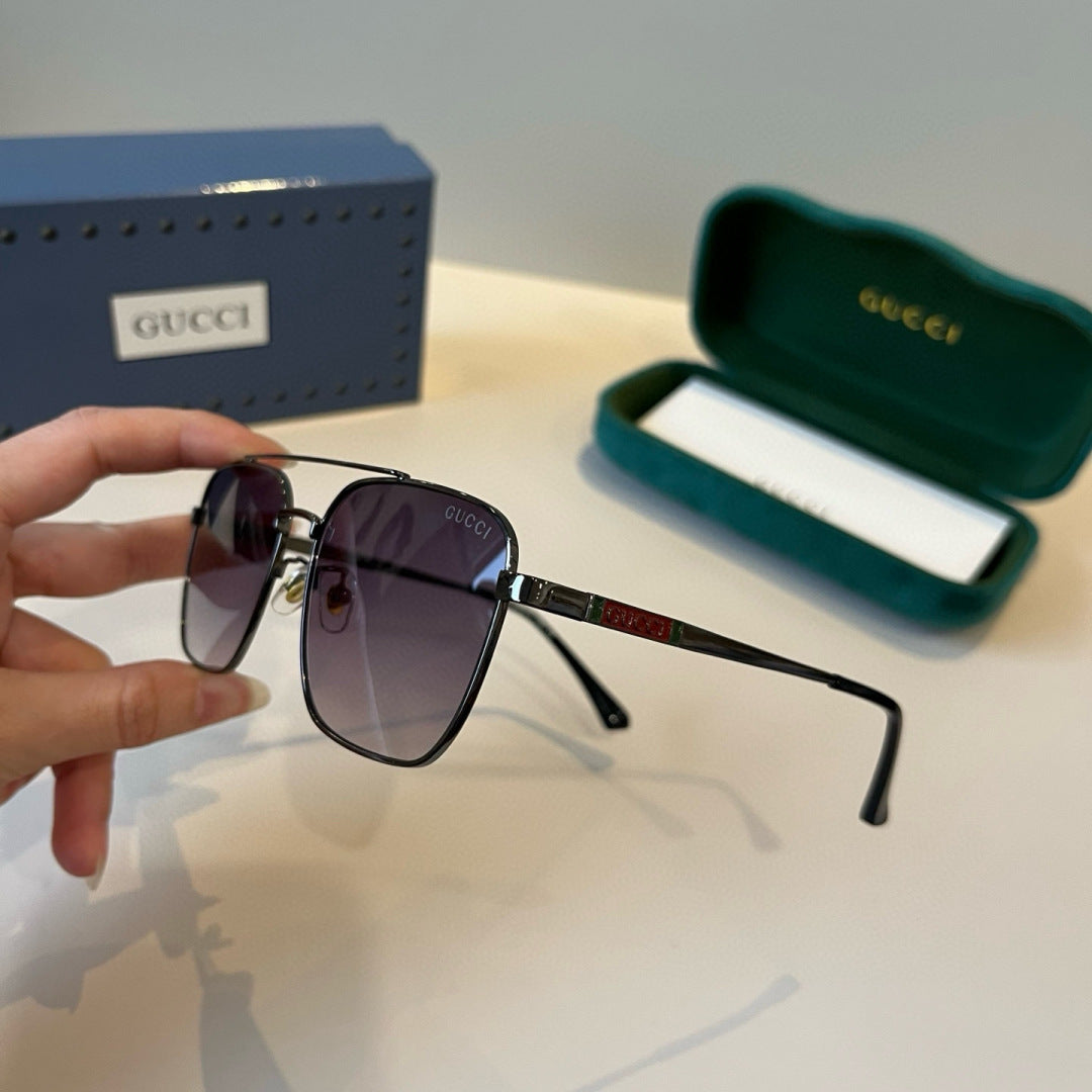 Gucci Metal Aviator Black Lens Sunglasses for Men & Women - 371515 - detail image 4