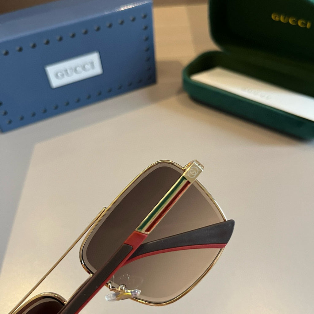 Gucci Metal Aviator Gold Lens Sunglasses for Men & Women - 371518 - detail image 7