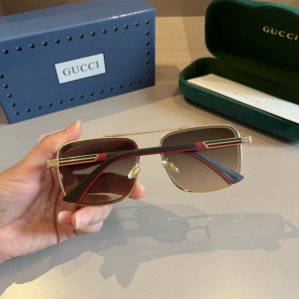 Gucci Metal Aviator Gold Lens Sunglasses for Men & Women - 464871 - detail image 6