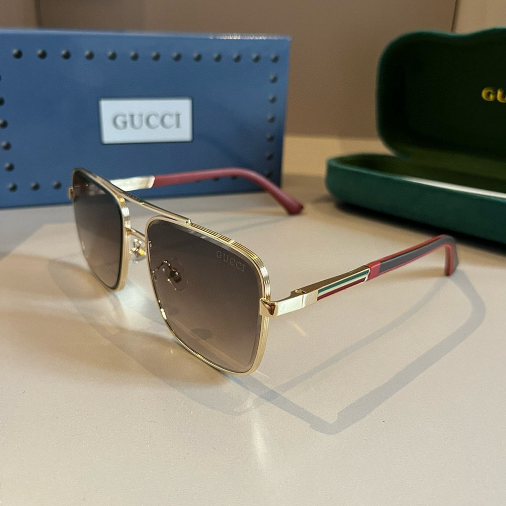 Gucci Metal Aviator Gold Lens Sunglasses for Men & Women - 371518 - detail image 2