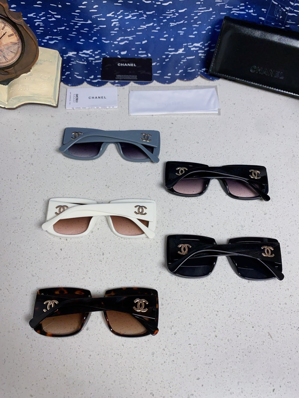 Chanel Metal Square Silver Lens Sunglasses for Women - 382215 - detail image 11