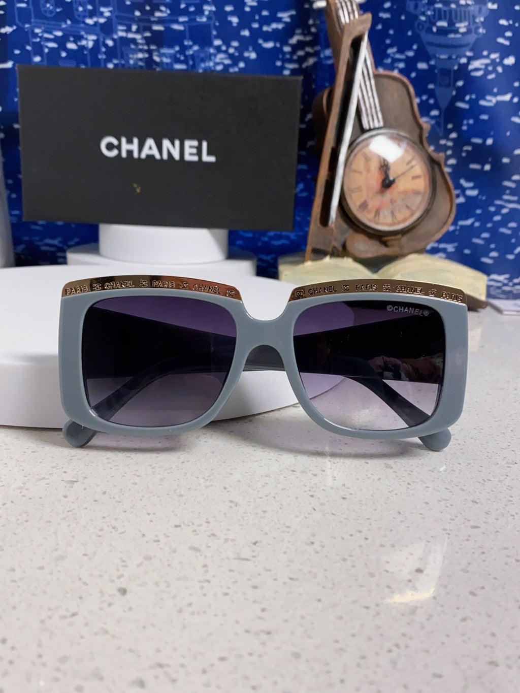Chanel Metal Square Silver Lens Sunglasses for Women - 382215 - detail image 9
