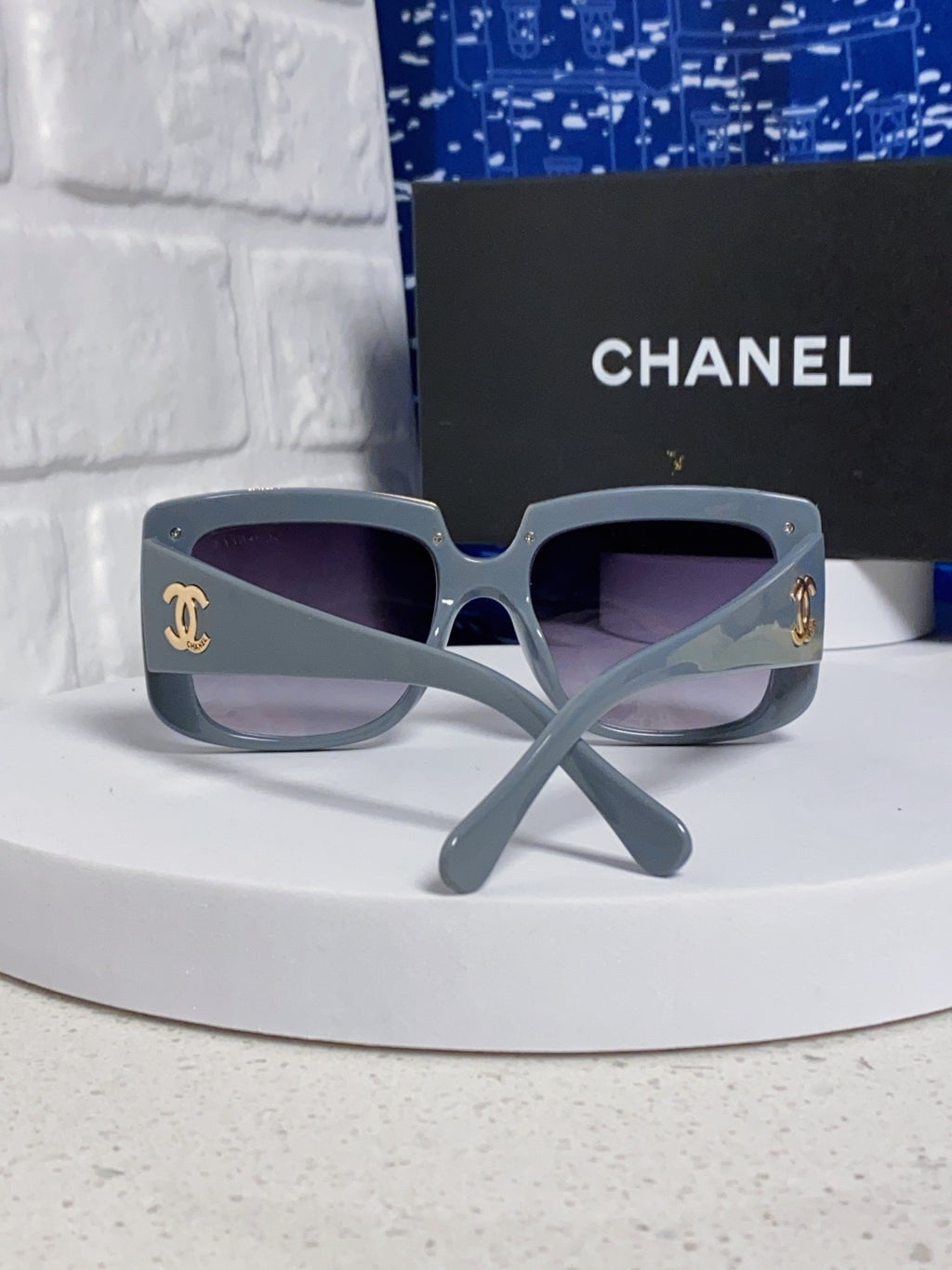 Chanel Metal Square Silver Lens Sunglasses for Women - 382215 - detail image 3