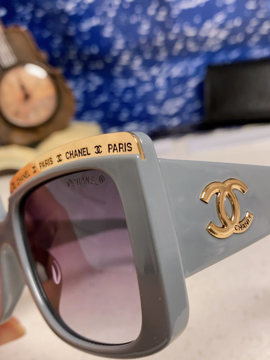 Chanel Metal Square Silver Lens Sunglasses for Women - 382215 - detail image 7
