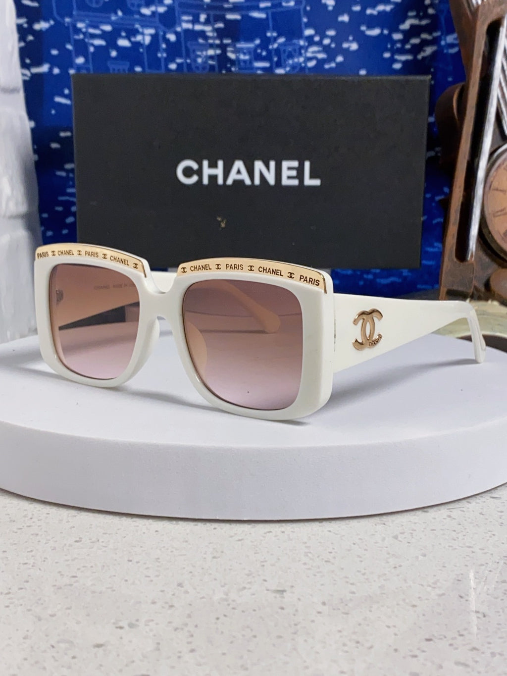 Chanel Metal Square Silver Lens Sunglasses for Women - 382216