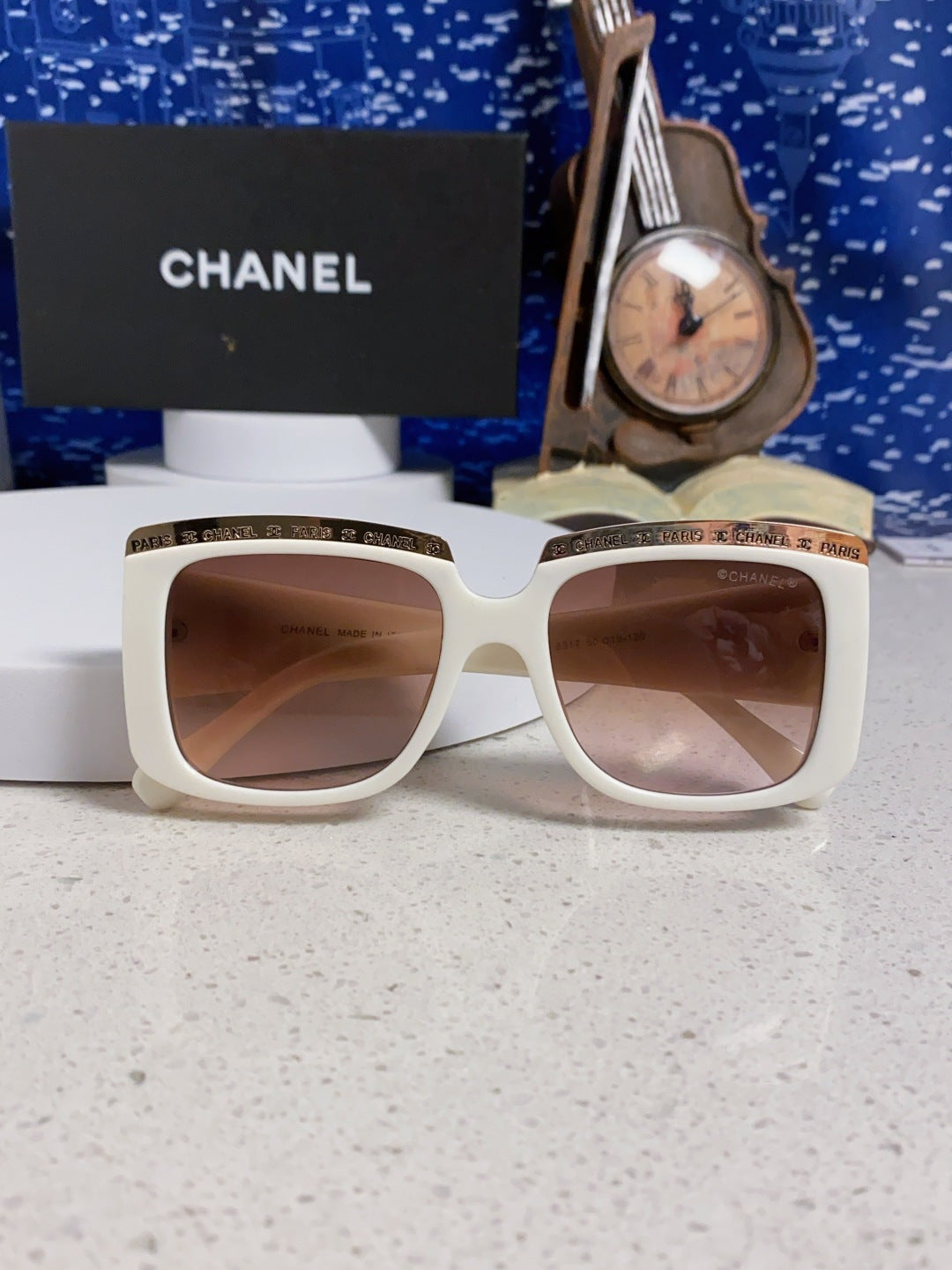 Chanel Metal Square Silver Lens Sunglasses for Women - 382216 - detail image 9