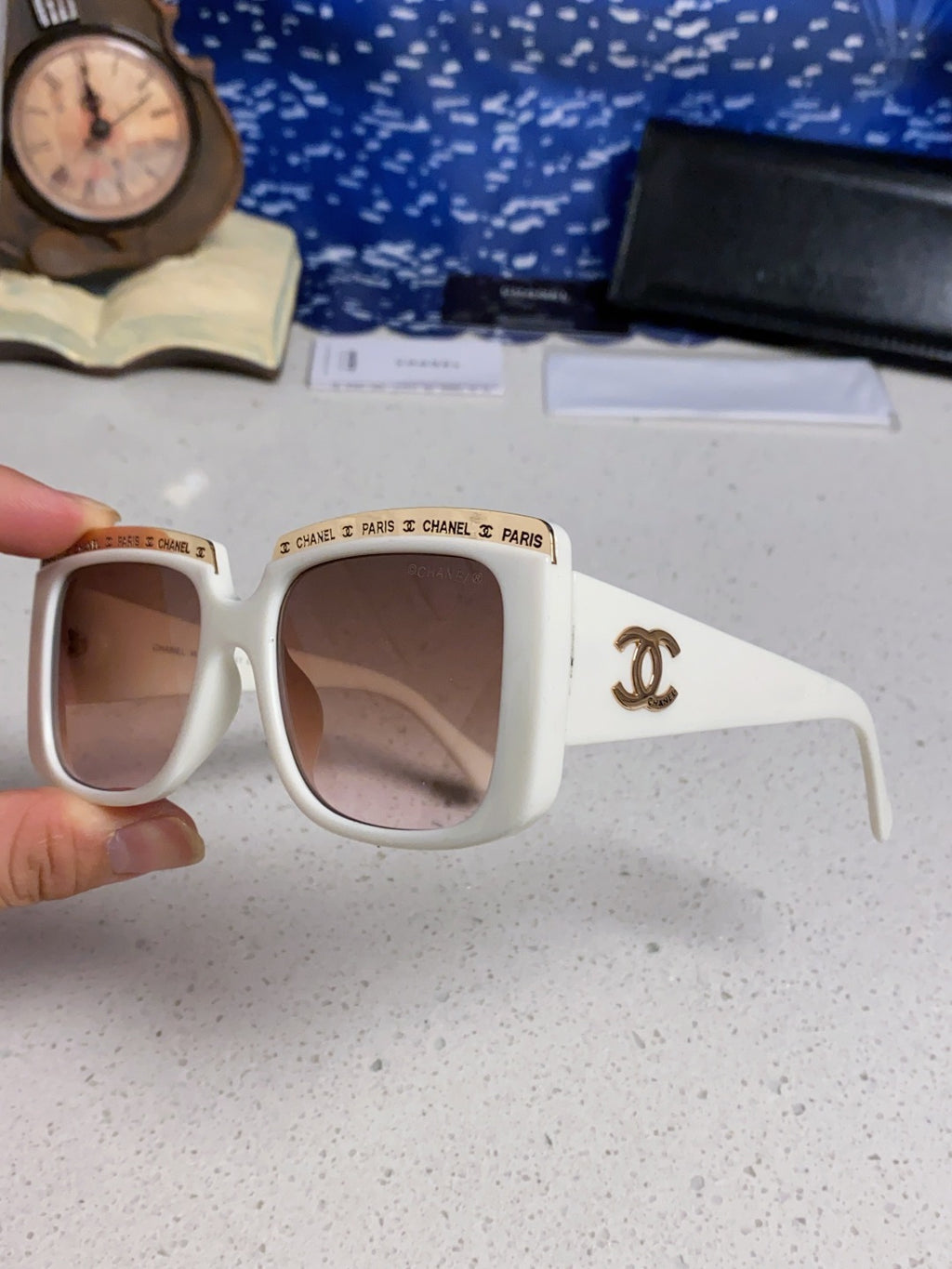 Chanel Metal Square Silver Lens Sunglasses for Women - 382216 - detail image 6