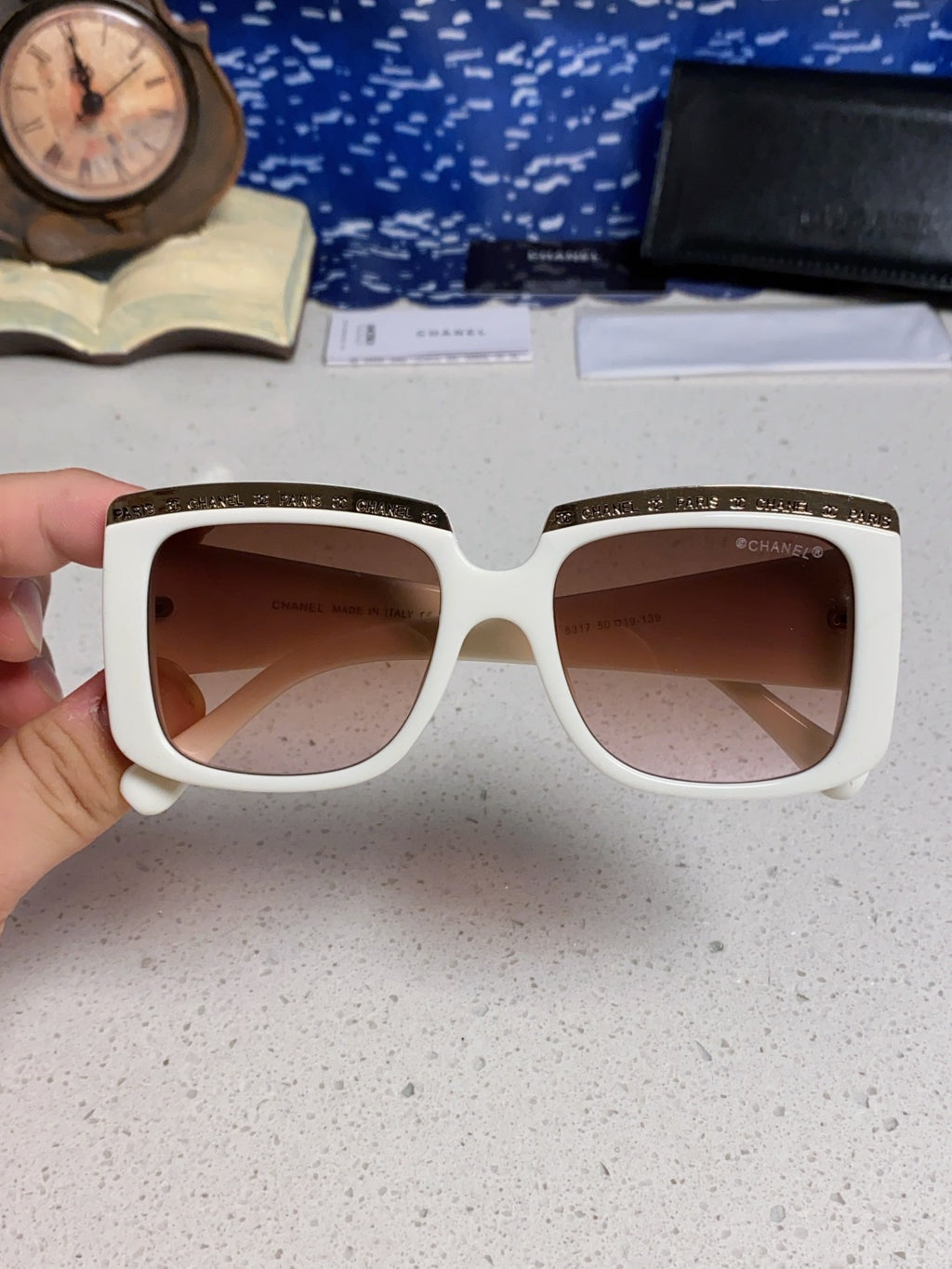 Chanel Metal Square Silver Lens Sunglasses for Women - 382216 - detail image 4