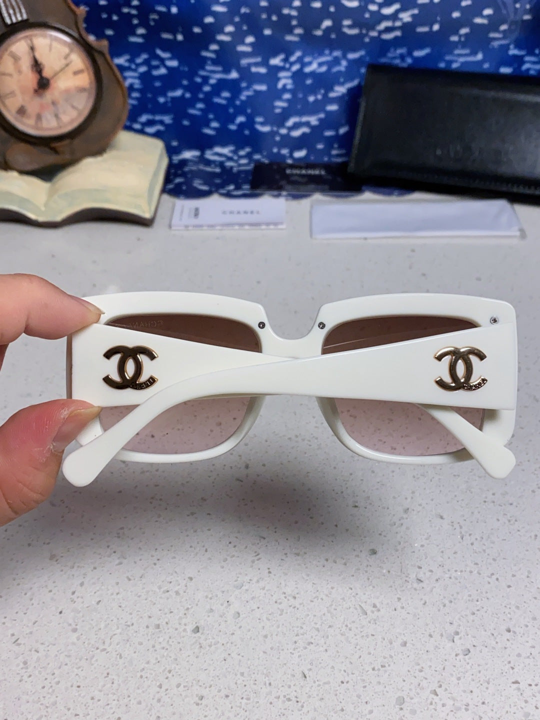 Chanel Metal Square Silver Lens Sunglasses for Women - 382216 - detail image 5