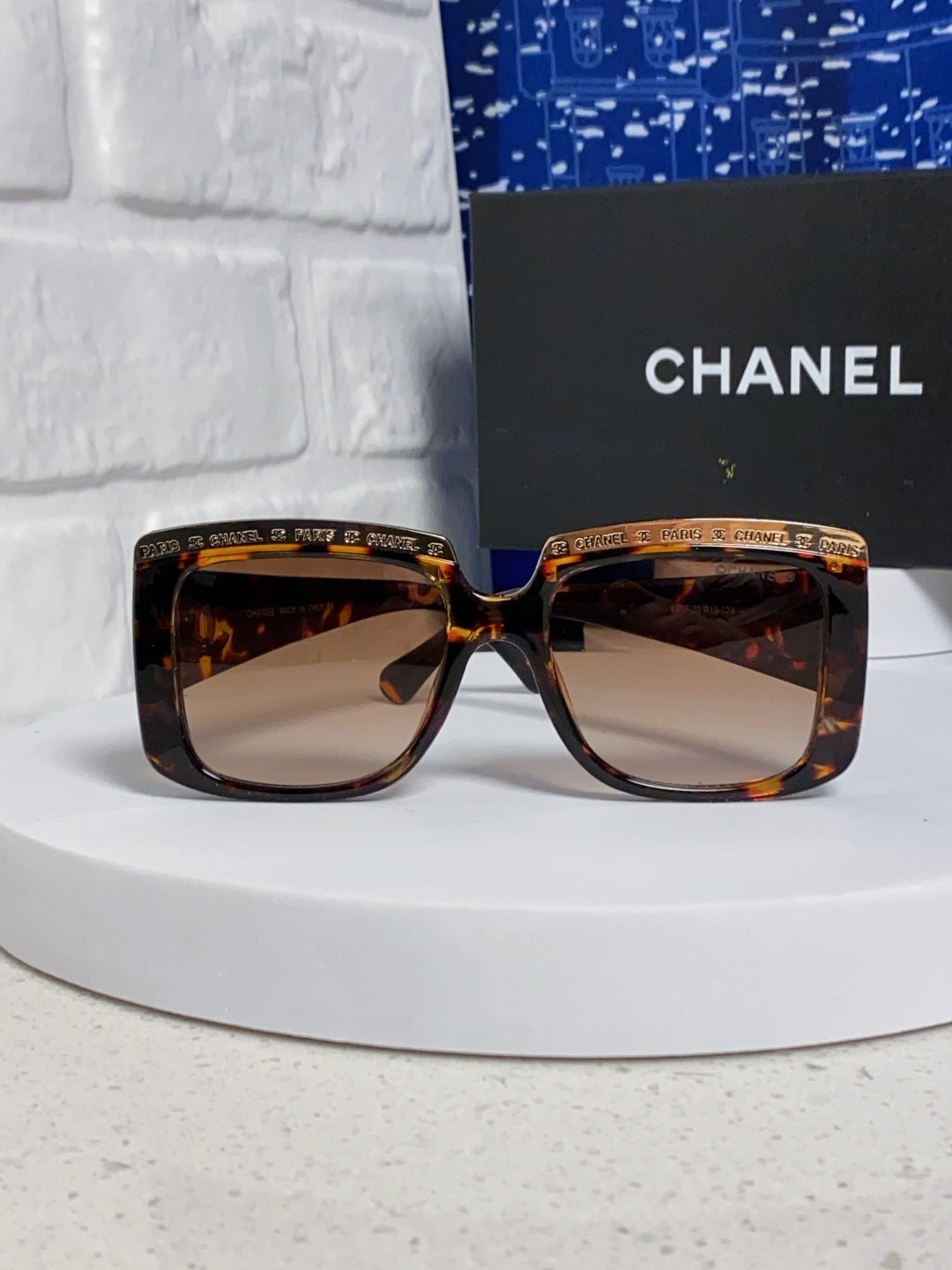 Chanel Metal Square Brown Lens Sunglasses for Women