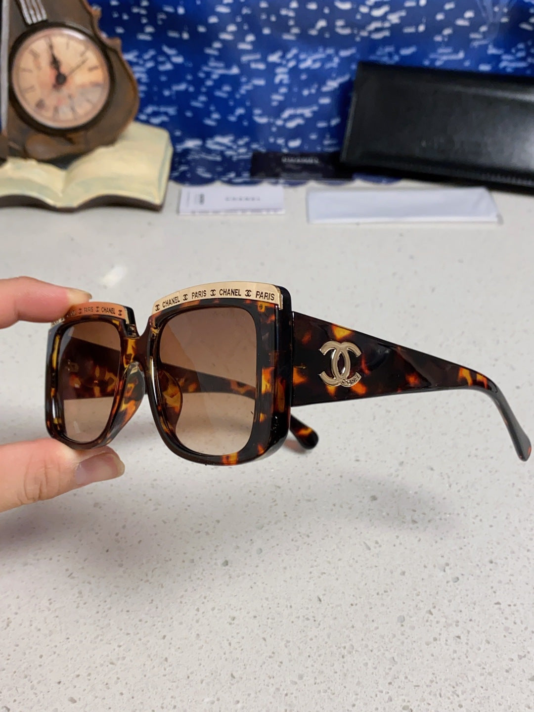 Chanel Metal Square Brown Lens Sunglasses for Women - detail image 5