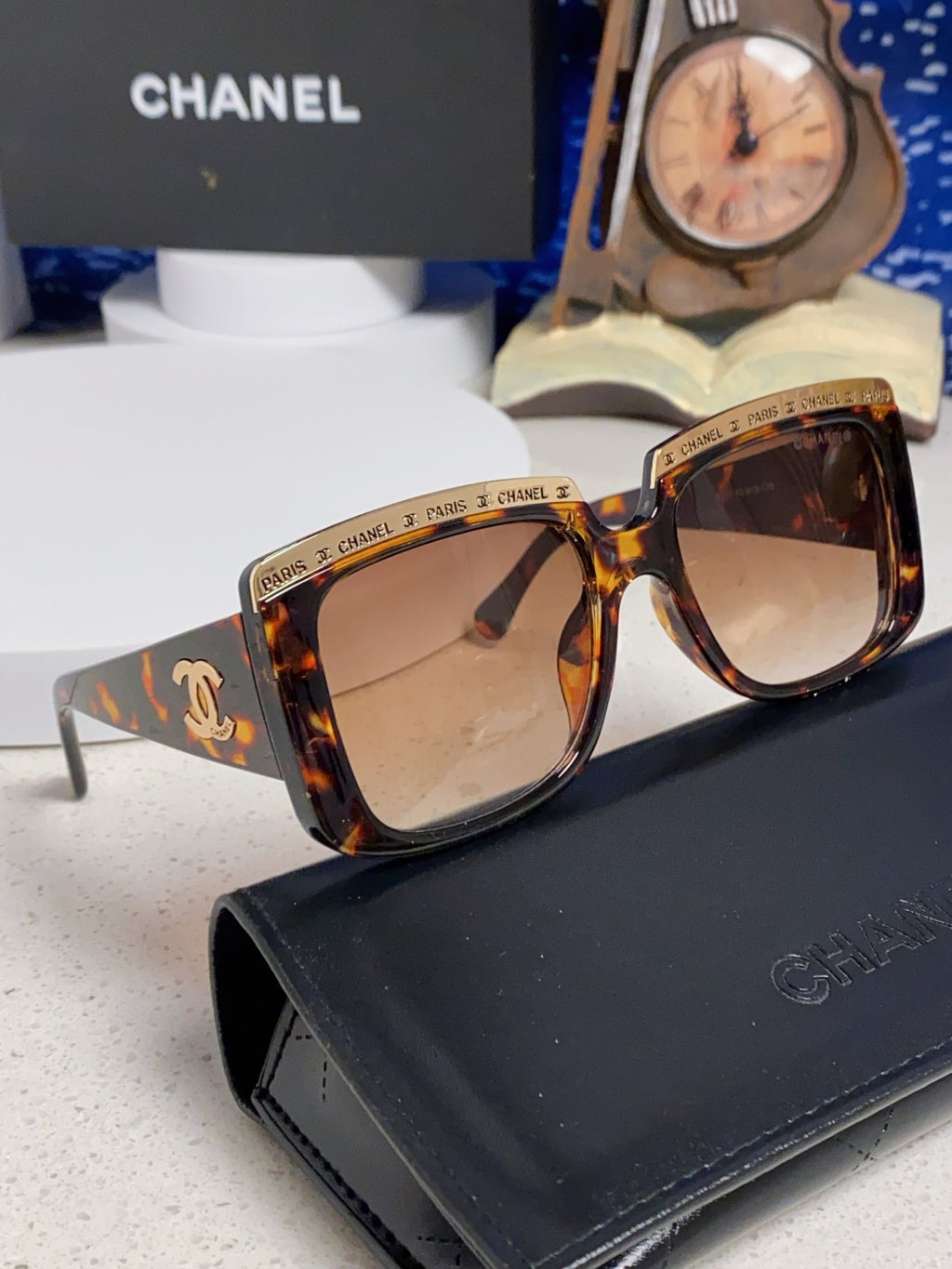 Chanel Metal Square Brown Lens Sunglasses for Women - detail image 9