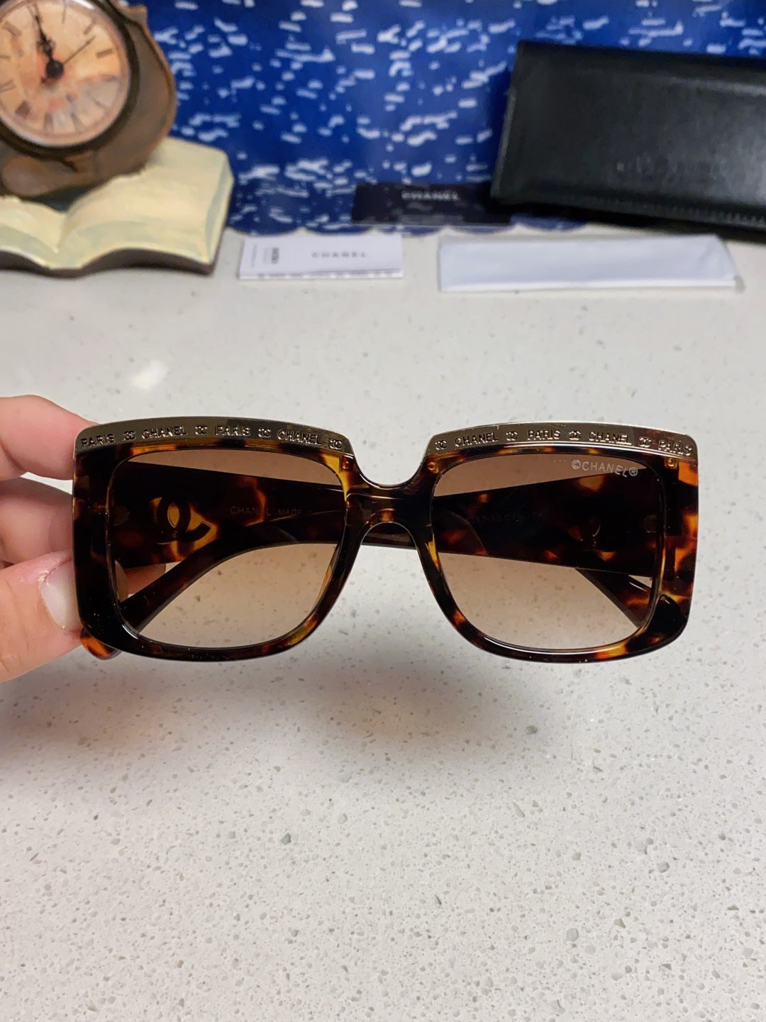 Chanel Metal Square Brown Lens Sunglasses for Women - detail image 3