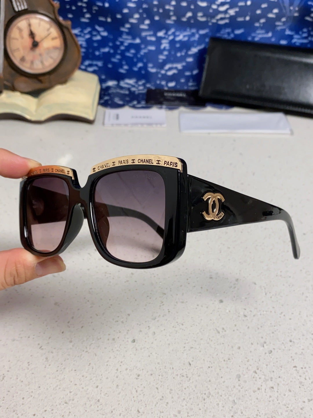 Chanel Metal Square Silver Lens Sunglasses for Women - detail image 6