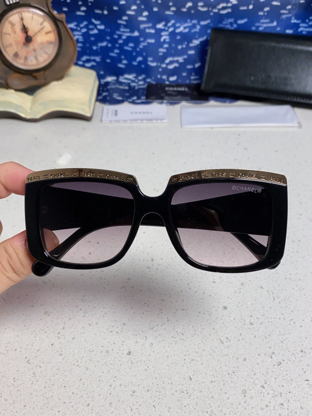 Chanel Metal Square Silver Lens Sunglasses for Women - detail image 4