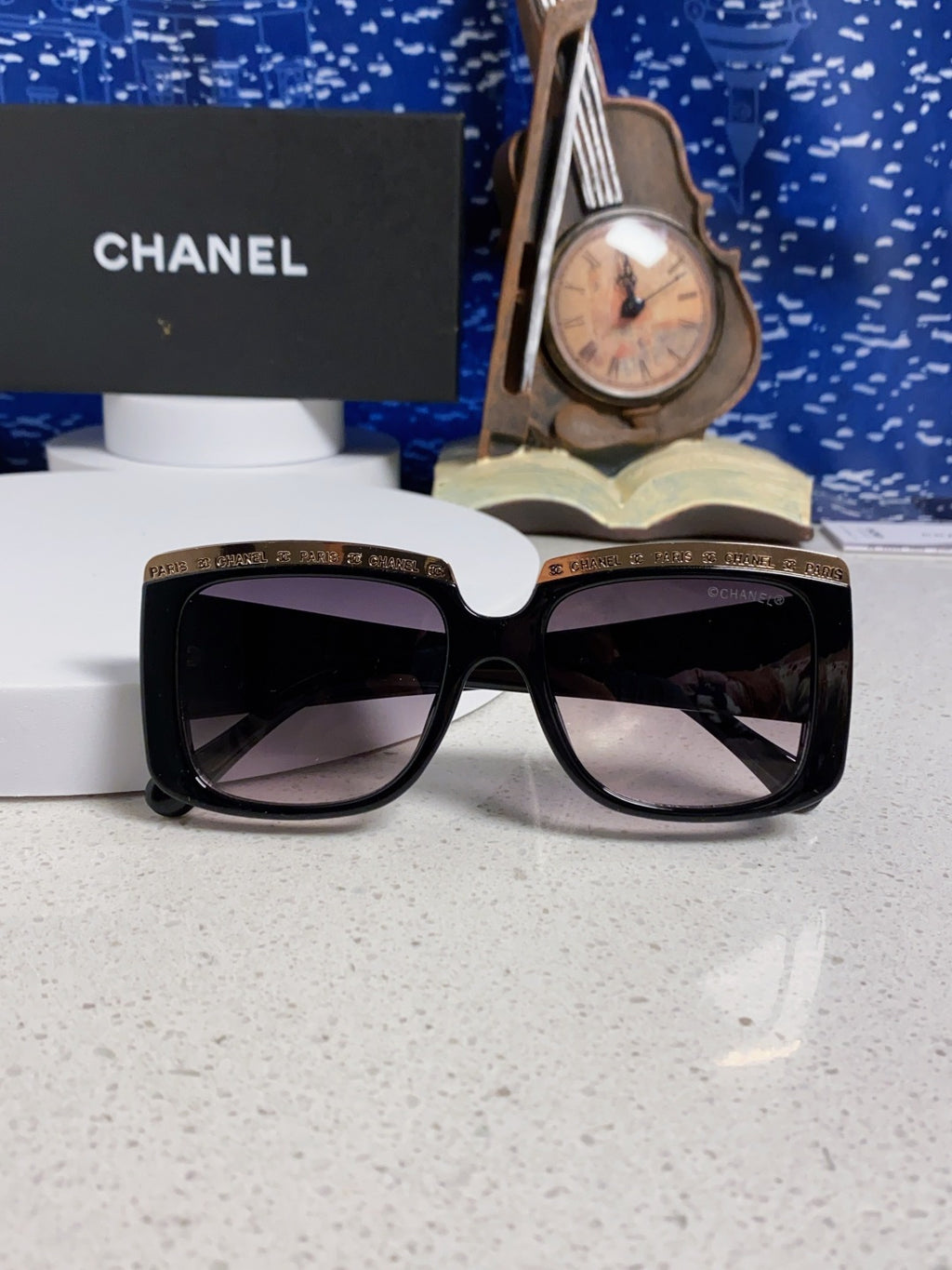 Chanel Metal Square Silver Lens Sunglasses for Women - detail image 9