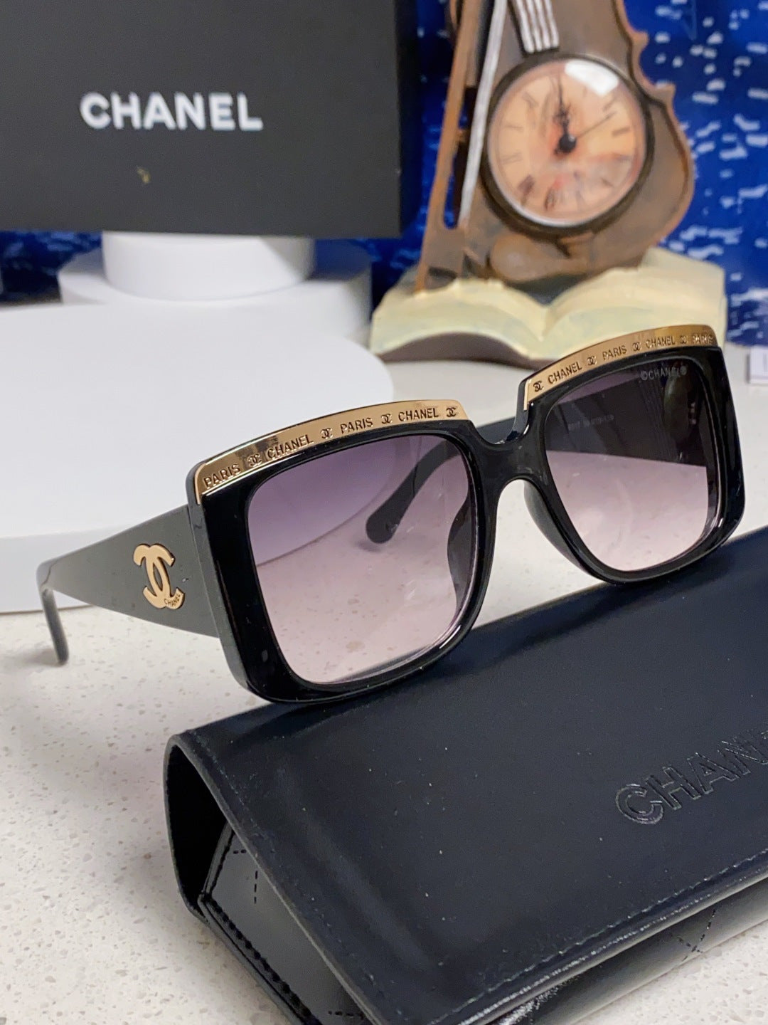 Chanel Metal Square Silver Lens Sunglasses for Women - detail image 10