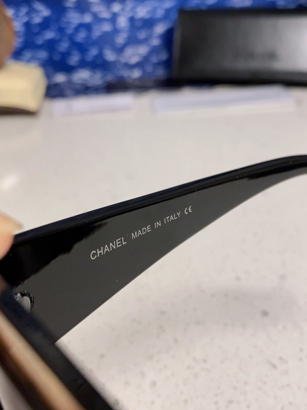 Chanel Metal Square Blue Lens Sunglasses for Women - detail image 8