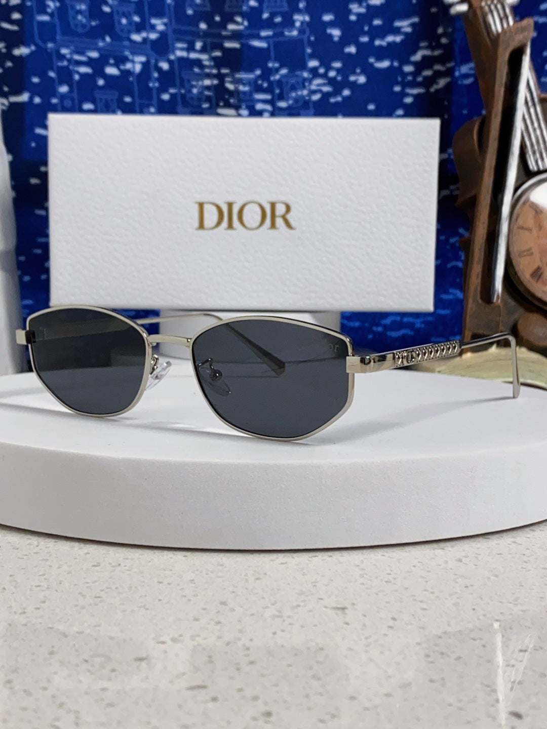 Dior Metal Round Silver Lens Sunglasses for Men & Women - 158405