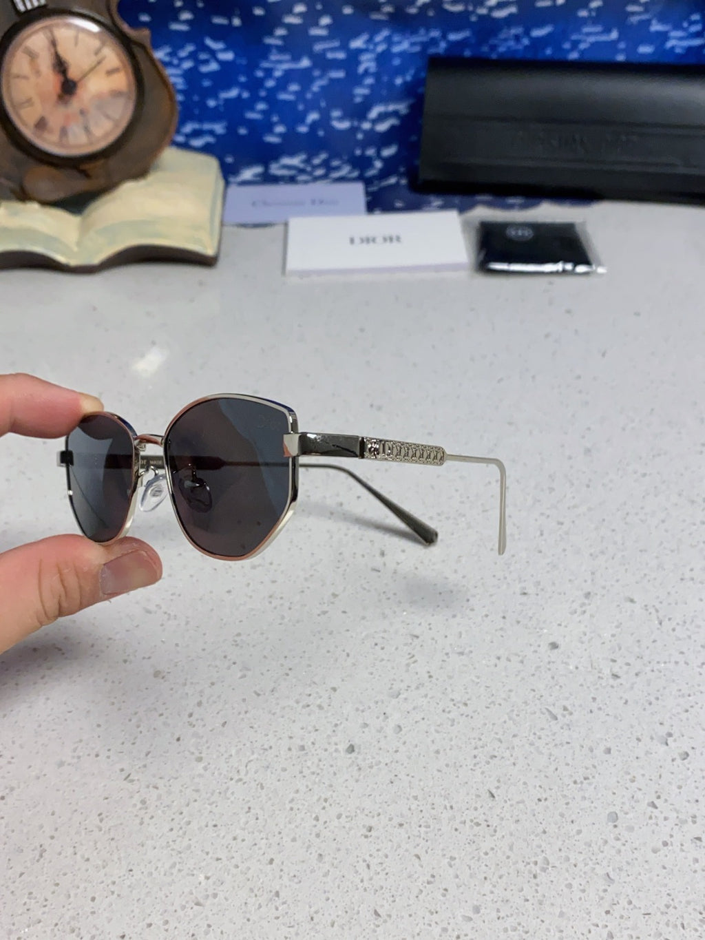 Dior Metal Round Silver Lens Sunglasses for Men & Women - 158405 - detail image 6
