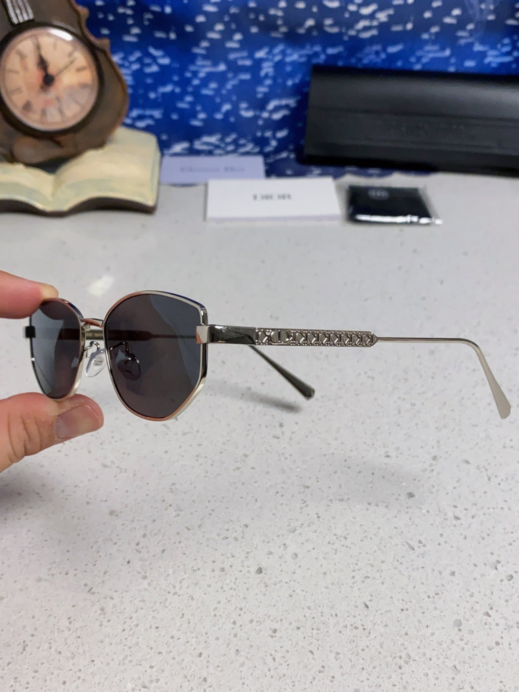 Dior Metal Round Silver Lens Sunglasses for Men & Women - 398708 - detail image 7