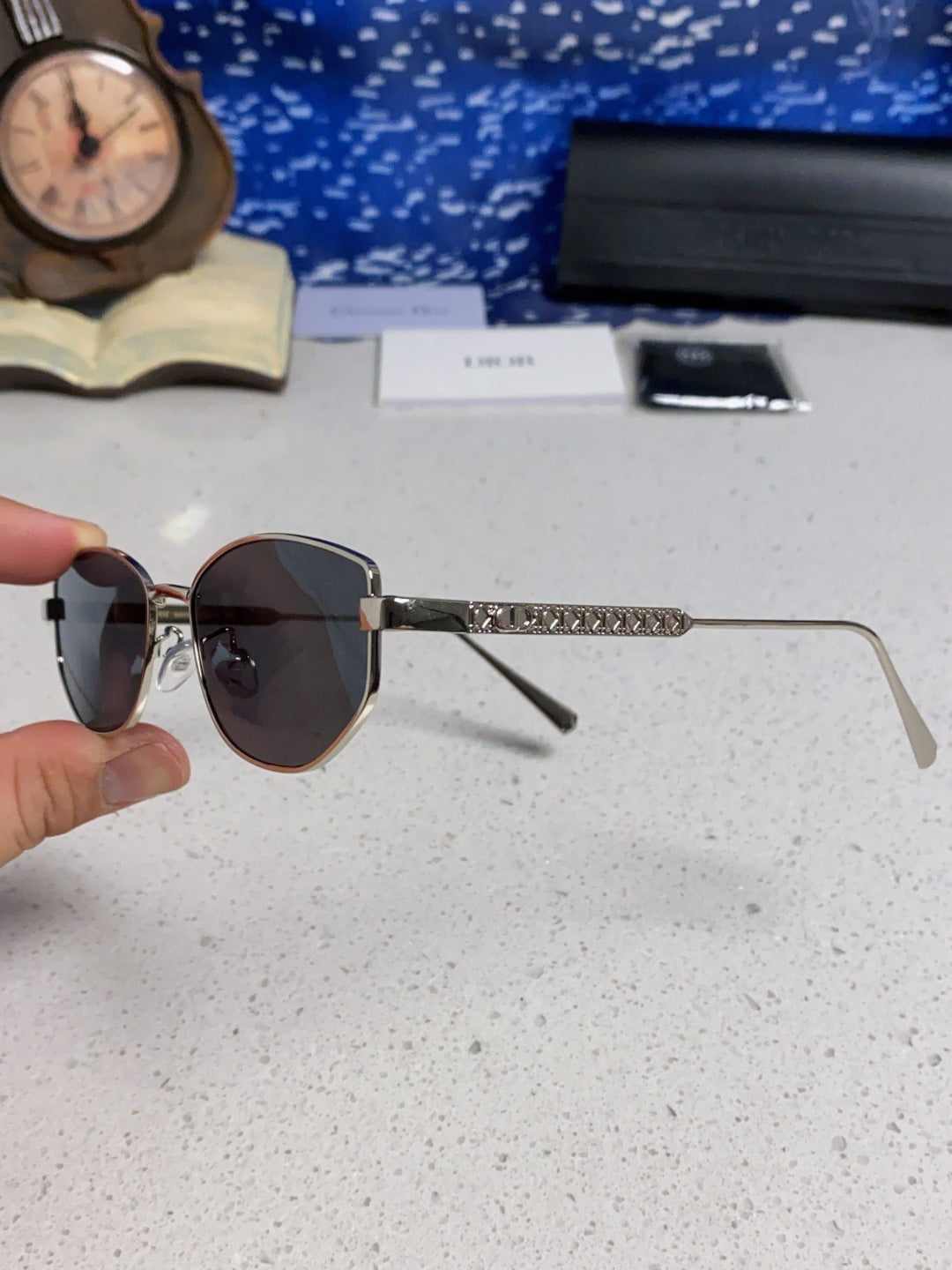 Dior Metal Round Silver Lens Sunglasses for Men & Women - 398708 - detail image 7