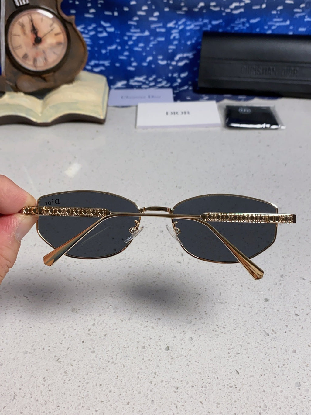 Dior Metal Round Silver Lens Sunglasses for Men & Women - detail image 4