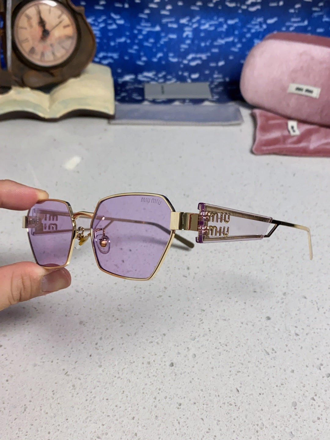 Miu Miu Fashion Silver Lens Sunglasses for Women - 399210 - detail image 6