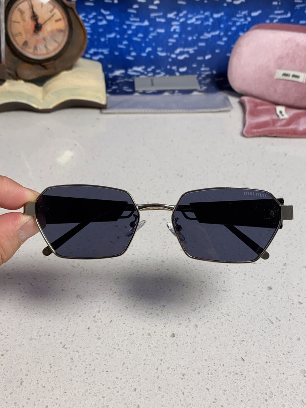 Miu Miu Fashion Blue Lens Sunglasses for Women - 399213 - detail image 4