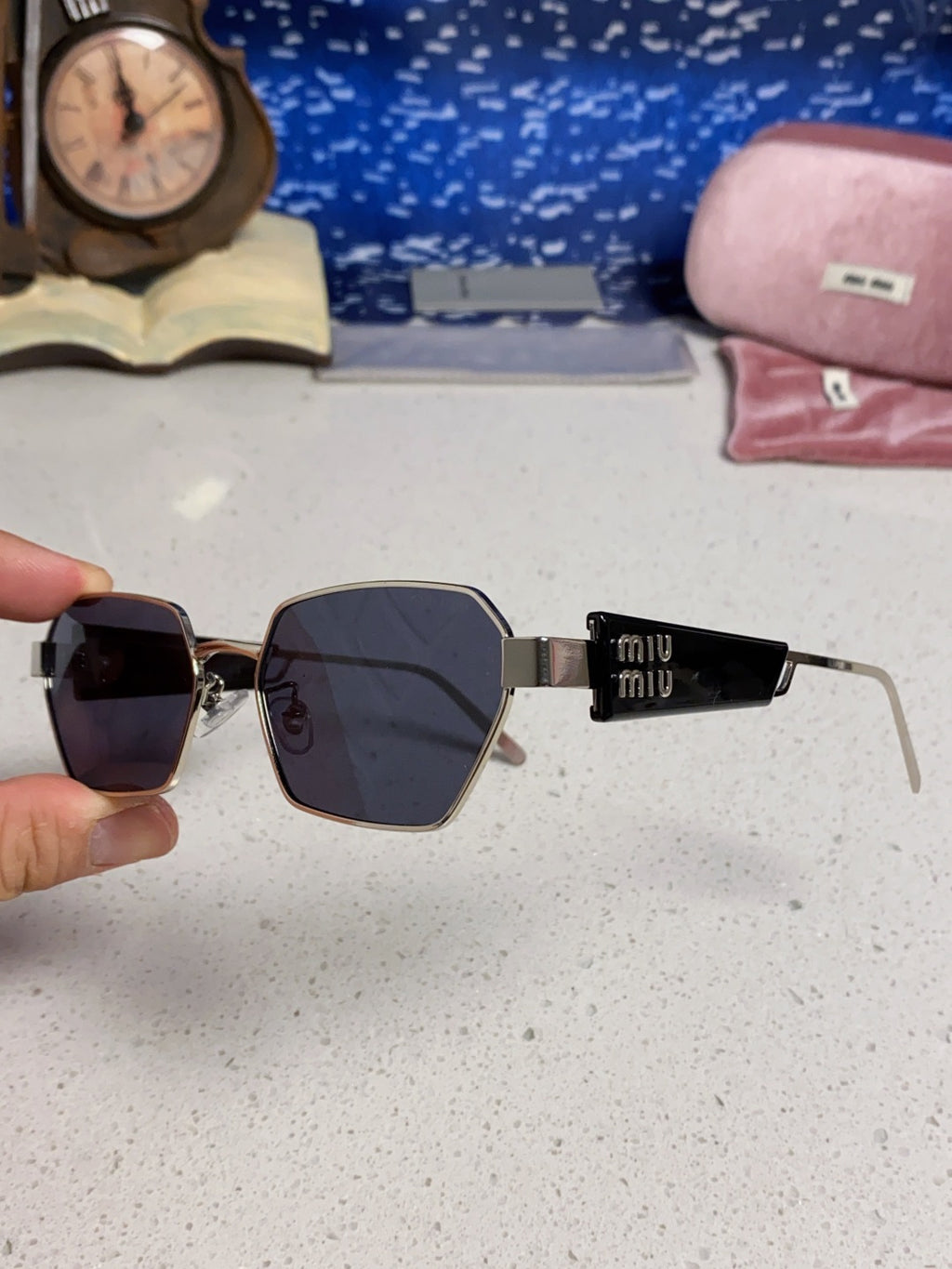Miu Miu Fashion Blue Lens Sunglasses for Women - 399213 - detail image 6